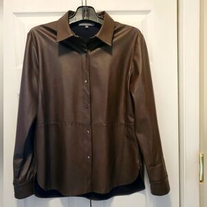 Elliott Lauren Women's Spring Fall Jacket Brown Faux Leather Size 10